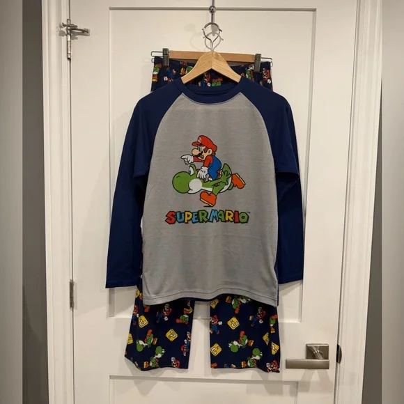 Nintendo Super Mario Kids Pajama Set - Navy and Gray - Picture 2 of 12